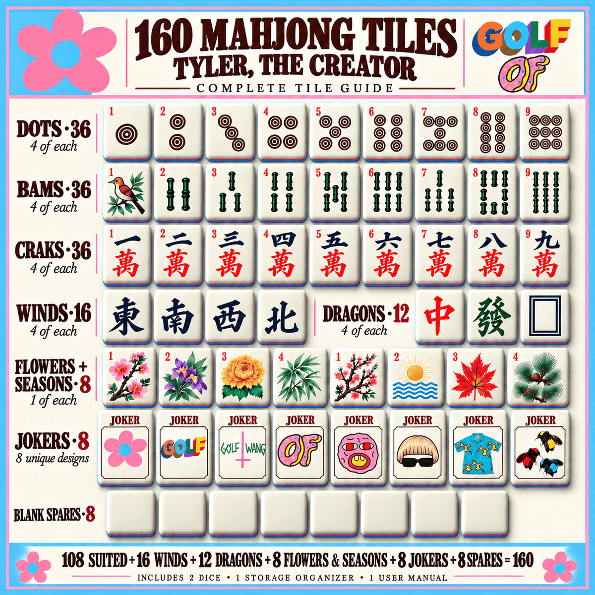 Premium TTCT Mahjong Tiles Set TTMH