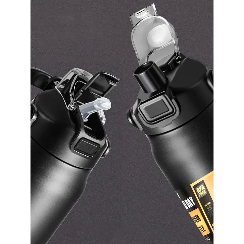 304 Stainless Steel Vacuum Flask, Portable Outdoor Thermos Cup with Straw, Hot & Cold Retention Sports Water Bottle