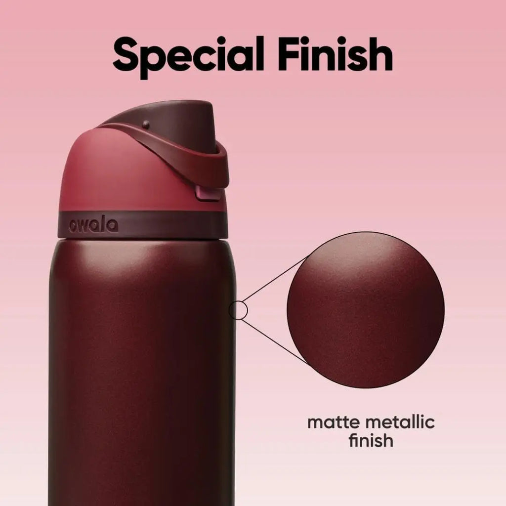 Owala Insulated Stainless Steel Water Bottle with Straw, BPA-Free Sports Water Bottle, Great for Travel, 32 Oz, Black Cherry
