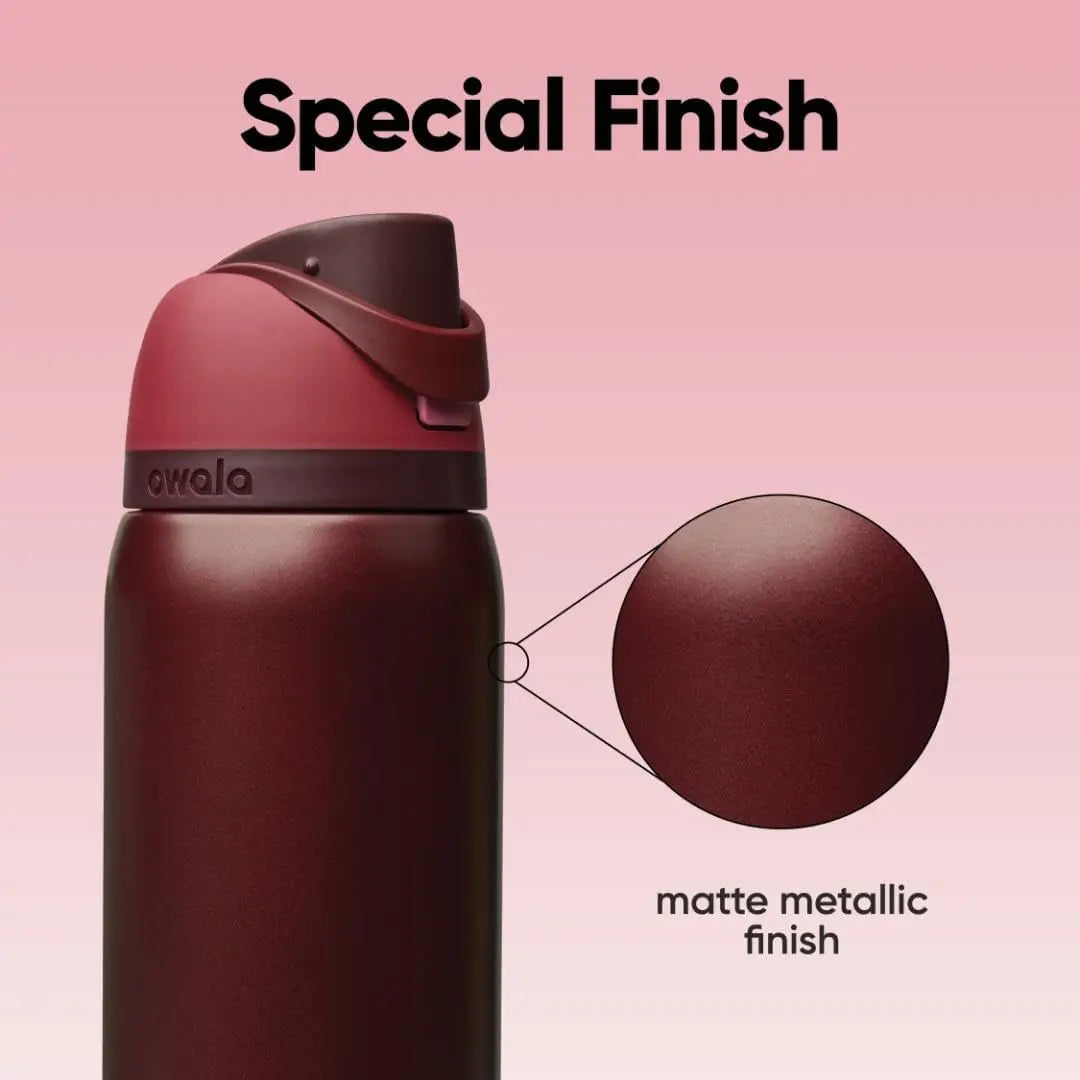 Owala Insulated Stainless Steel Water Bottle with Straw, BPA-Free Sports Water Bottle, Great for Travel, 32 Oz, Black Cherry